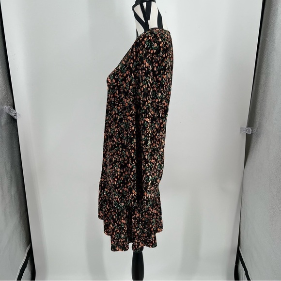 ASOS Long Sleeve Pleated Floral Dress Size 6 - Picture 7 of 8